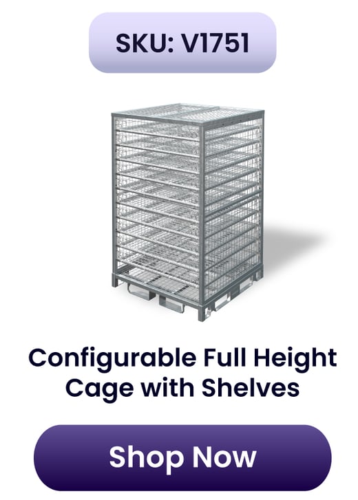 V1751- Configurable Full Height Cage with Shelves - Special Ends Soon! 