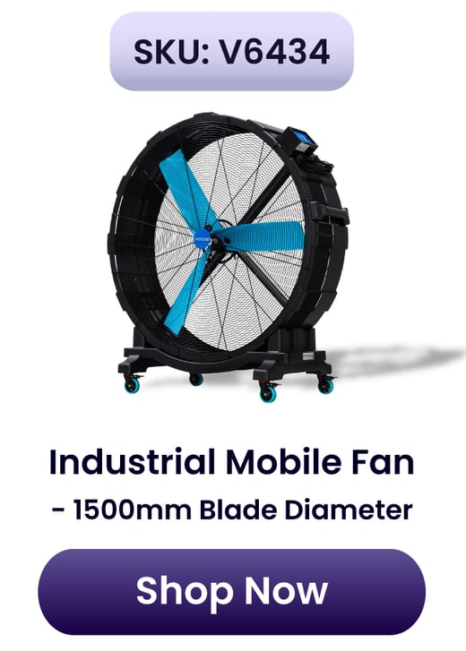V6434-Industrial Mobile Fan - 1500mm Blade Diameter. Special Ends Soon! 