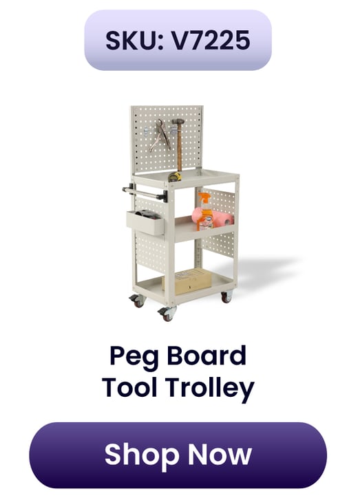 V7225-Peg Board Tool Trolley - Special Ends Soon! 